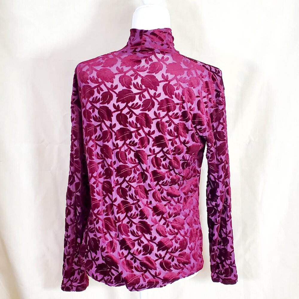 Frazier Lawrence Whimsigoth Sheer Velvet Shirt Large - Picture 3 of 7